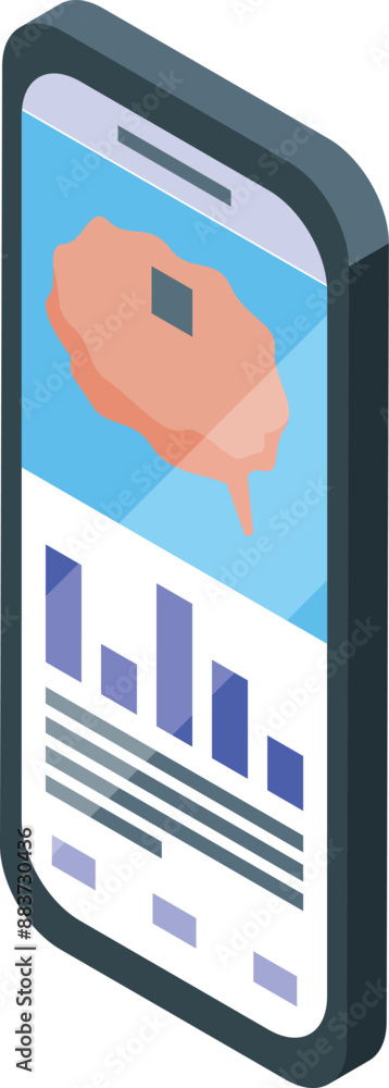 Poster smartphone displaying a brain icon and data charts, symbolizing the power of artificial intelligence