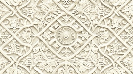 Intricate white floral carving design.
