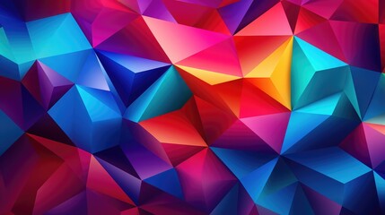 Vivid colors 3d triangles background