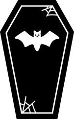 Halloween coffin  silhouette vector.
Halloween vampire coffin  silhouette vector isolated.