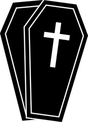 Obraz premium Halloween coffin silhouette vector. Halloween vampire coffin silhouette vector isolated.