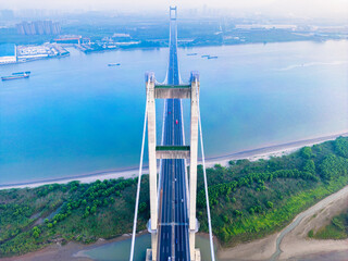 Aerial Scenery of Runyang Bridge in Jiangsu Province, China