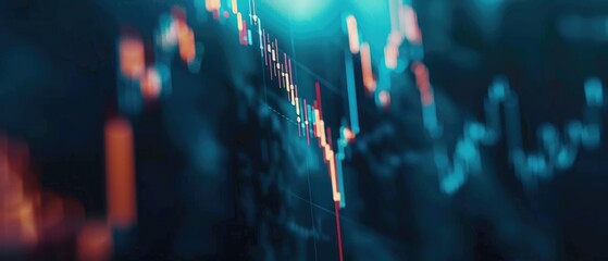 stock market with candlestick stock market chart uptrend line on monitor screen,generative ai