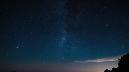 Fototapeta premium Night sky filled with countless stars, a mysterious and vast Milky Way galaxy over mountains