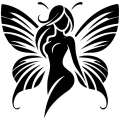 Butterfly woman silhouette vector illustration set featuring elegant fairy designs. Perfect for mystical and fantasy-themed design projects