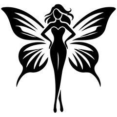 Butterfly woman silhouette vector illustration set featuring elegant fairy designs. Perfect for mystical and fantasy-themed design projects