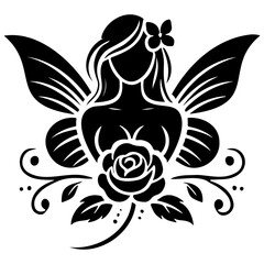 Butterfly woman silhouette vector illustration set featuring elegant fairy designs. Perfect for mystical and fantasy-themed design projects