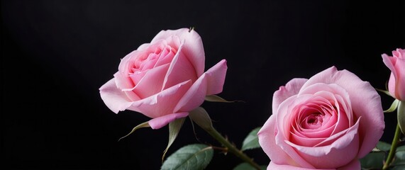 Elegant pink rose on a dark background, perfect for romantic occasions and floral arrangements