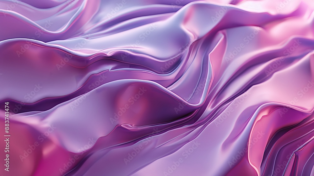 Aufkleber 1. **Prompt:** A contemporary 3D design background featuring abstract pink and violet surfaces with dynamic ripple effects. The 3D render showcases smooth, flowing waves and undulating textures that