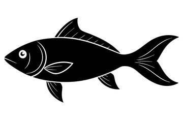 Fish black silhouette vector illustration