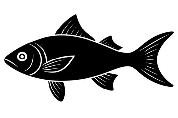Fish black silhouette vector illustration