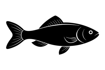 Fish black silhouette vector illustration