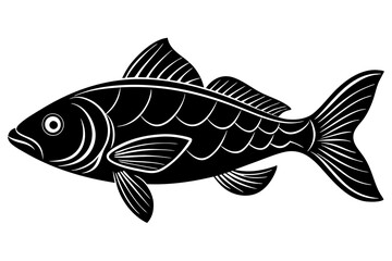 Fish black silhouette vector illustration