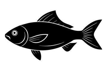 Fish black silhouette vector illustration