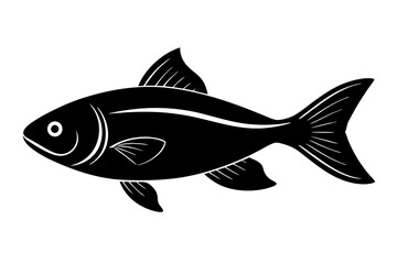 Fish black silhouette vector illustration