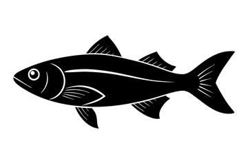 Fish black silhouette vector illustration