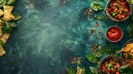 enchiladas background with copy space for text