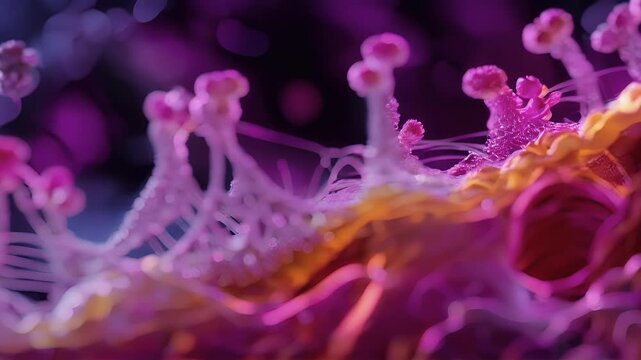 Magnified image of taste buds on the tongue showing the intricate network of nerves and vessels that support them.