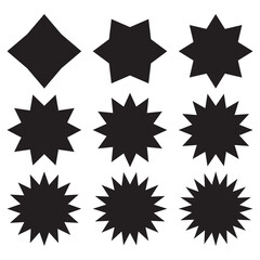 Set of sunburst or starburst icon. EPS 10