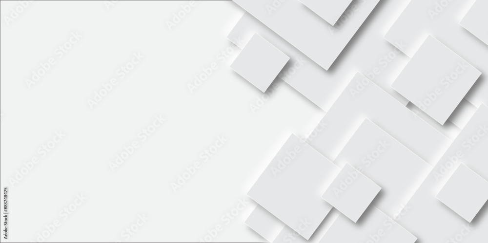 Poster abstract grey square shape with futuristic concept embossed papercut background with neomorphism abs