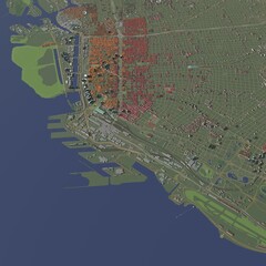 3D illustration of city and urban in Buenos Aires Argentina