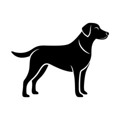 Black labrador retriever dog silhouette vector