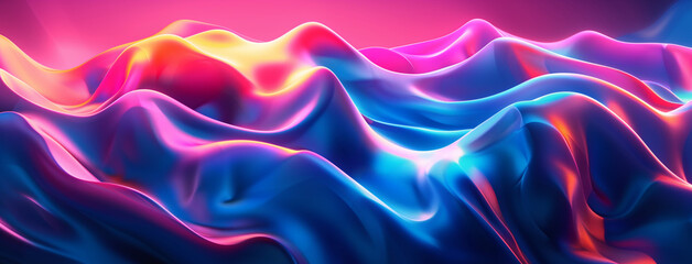 Obraz premium Abstract design with soft, flowing waves in shades of purple and pink, reminiscent of luxurious silk fabric