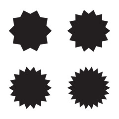 Set of vector starburst icon, sunburst badges. Vector icon isolated on a white background.