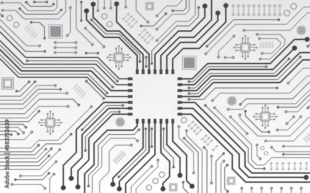 Aufkleber digital technology circuit board. digital technology futuristic white background. technology concept