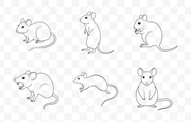 Print Comprehensive Rat Art Vector Set Featuring Detailed and HighQuality Illustrations of Rats in Various Poses and Styles