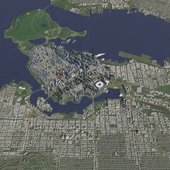 3D illustration of city and urban in Vancouver Canada