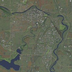 3D illustration of city and urban in Calgary Canada