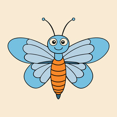 Butterfly Cartoon Vector Art Illustration