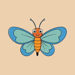 Butterfly Cartoon Vector Art Illustration