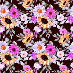 
Floral Beautiful Seamless Print Digital Textile Designs Abstract Allover Seamless Background Pattern