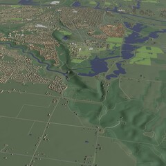 3D illustration of city and urban in St. Catharines Canada