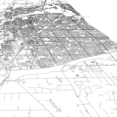 Obraz premium 3D illustration of city and urban in St. Catharines Canada