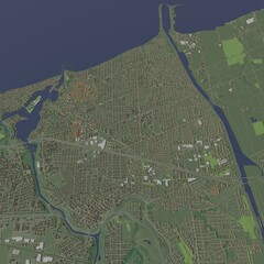 3D illustration of city and urban in St. Catharines Canada
