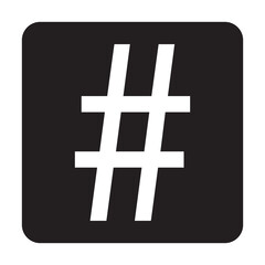 Black hashtag flat icon design