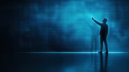 Fototapeta premium A silhouette of a teacher explaining a lesson