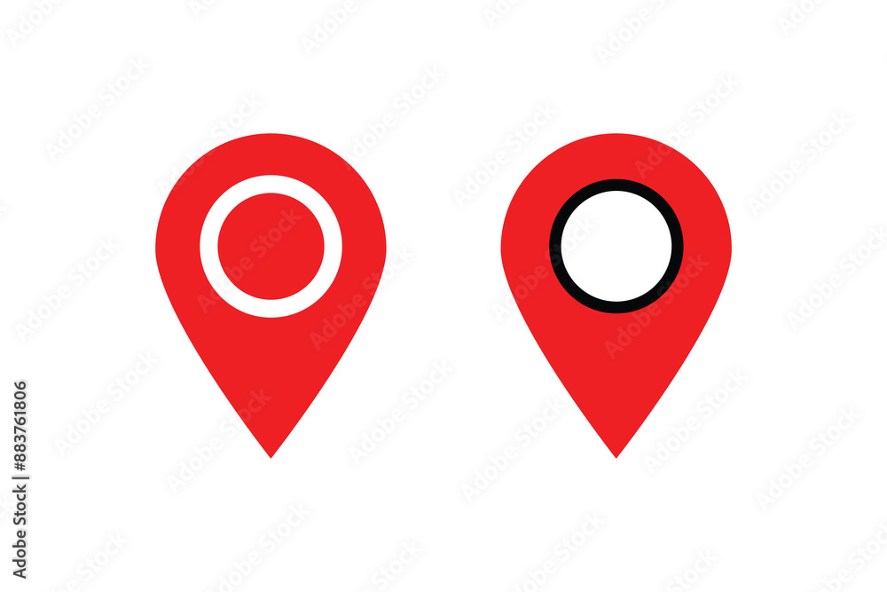 Poster red map icon isolated on white background. simple style. vector eps 10.