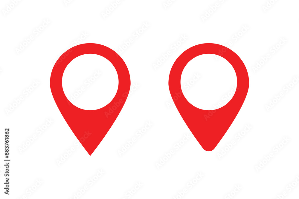 Poster set of address place icon symbol. red location icon collection. vector illustration. red location an