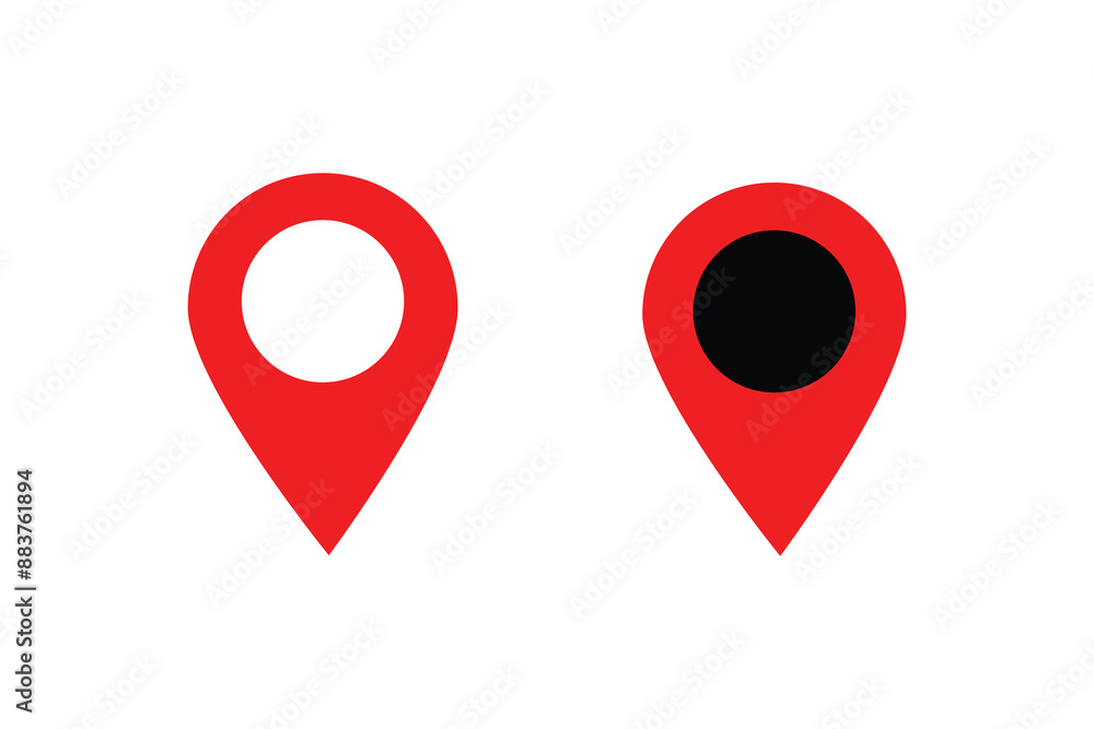 Poster set of address place icon symbol. red location icon collection. vector illustration. red location an