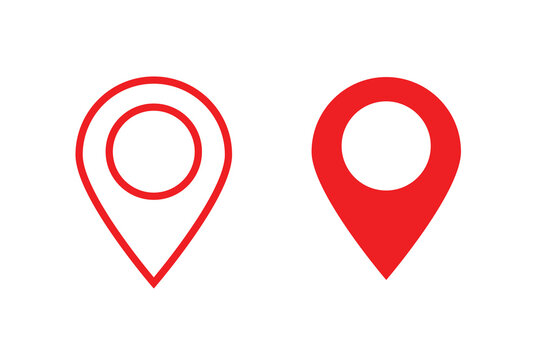 red map icon isolated on white background. Simple style. vector Eps 10.