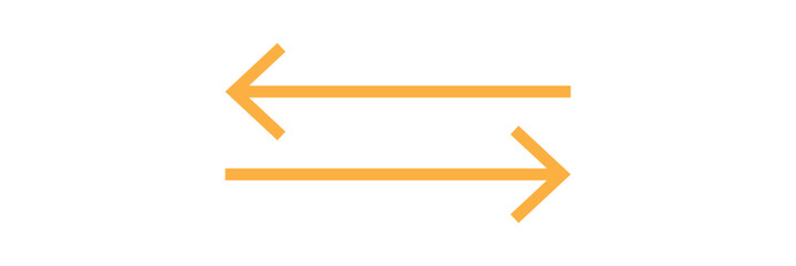 yellow long arrow .Long, straight-line arrow icon. vector.