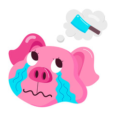 pig, swine, breakdance, dancing, hog, animal, mascot, character, cartoon, flat, vector, sticker, 

