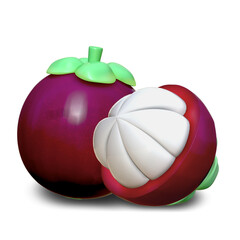 3d rendering mangosteen fruit