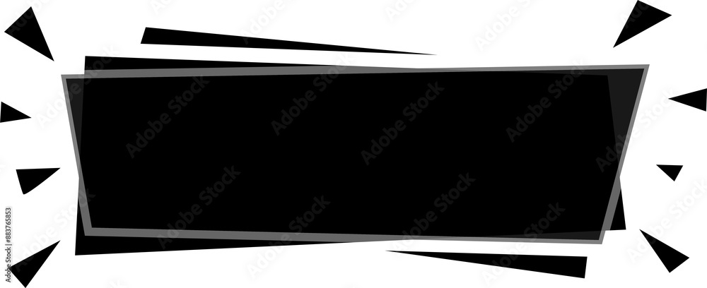 Poster frame curved rectangle elongated texture element, outline border grunge shape icon, decorative doodl
