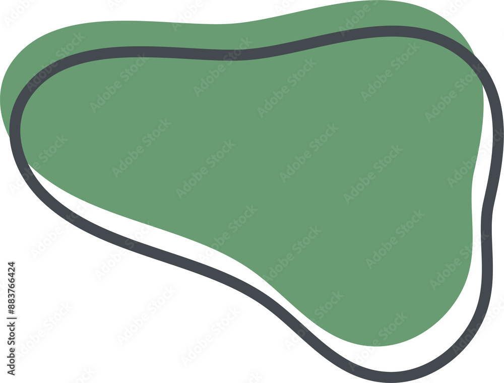 Poster irregular organic blob. abstract round liquid form. random fluid bubble and simple amoeba wavy splas
