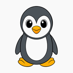 Cute penguin is sitting vector illustration